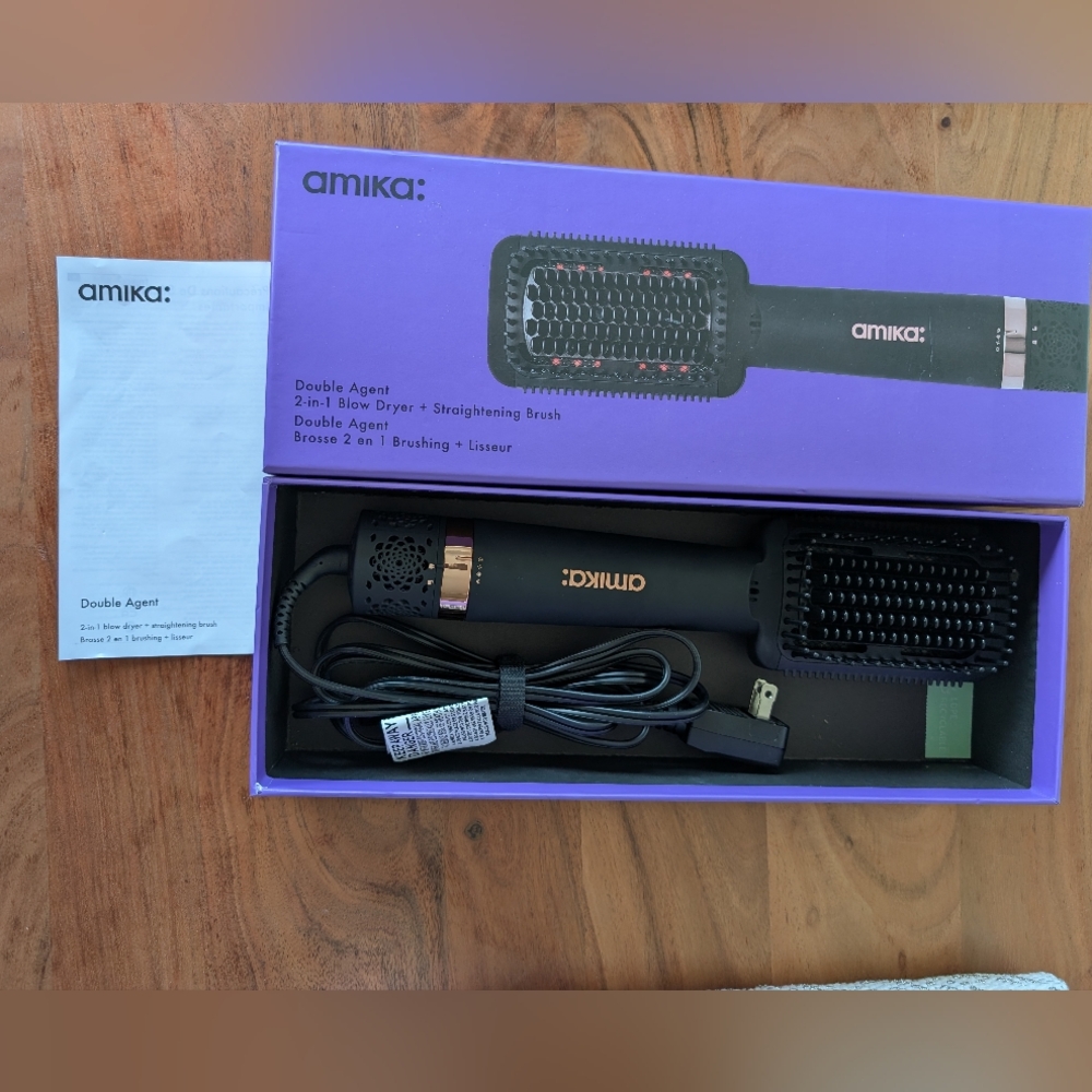 AMIKA DOUBLE AGENT 2 IN 1 BLOW DRYER AND STRAIGHTENING BRUSH